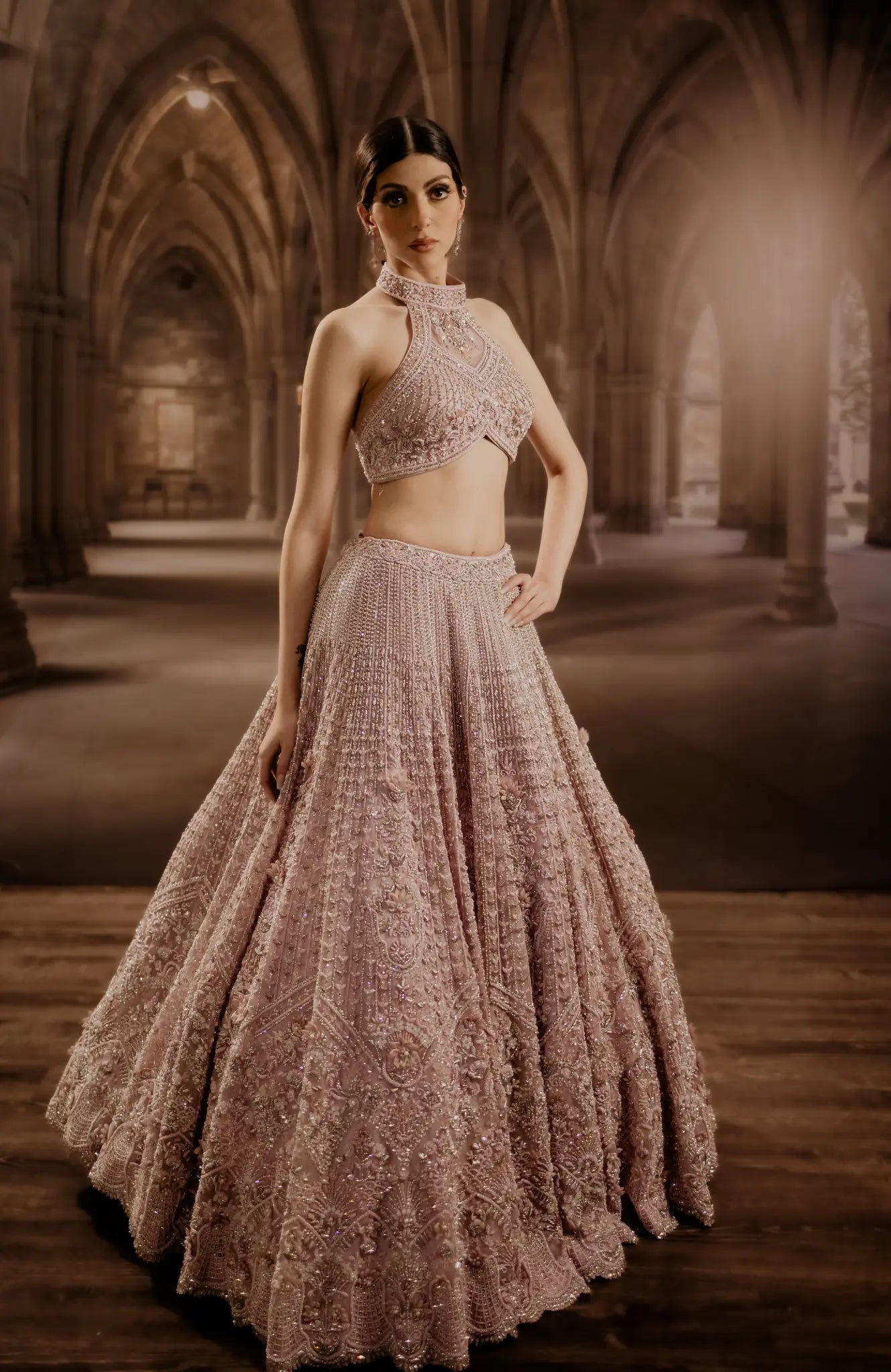 wellgroomed designs pink reception lehenga #1