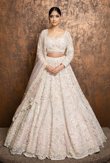 Kaira blush pearl bridal lehenga by WellGroomed