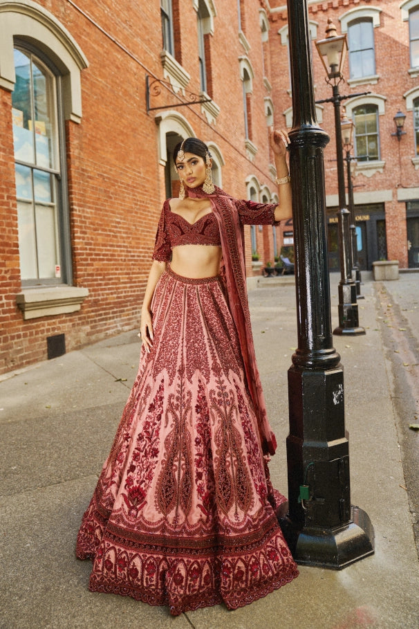 Luxury Indian Red Bridal Lehenga in Houston